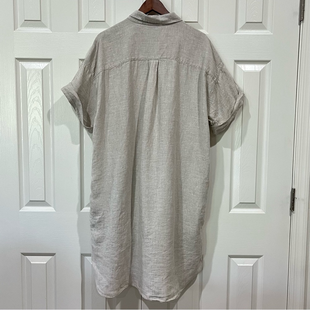 J. Crew Women's Capitaine Linen Shirtdress Beige Size XL - Picture 4 of 10